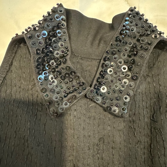 Cache Black Sequin halter top size s - Picture 4 of 6